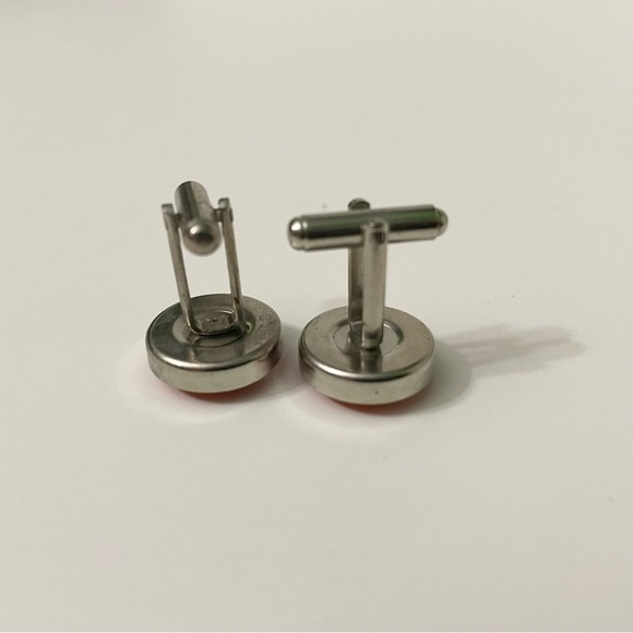 Vintage Lot of 7 Cufflinks Fabric Assorted Colours - Picture 3 of 16